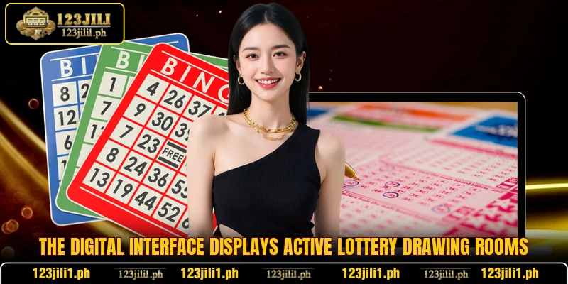The digital interface displays active lottery drawing rooms